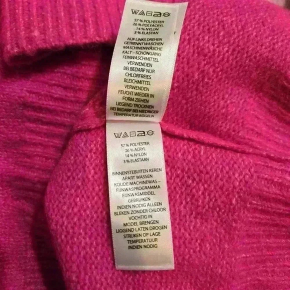 Cupcakes & Cashmere Pink Color Block Sweater Soft Relax Fit Size Large #060 - Picture 8 of 8